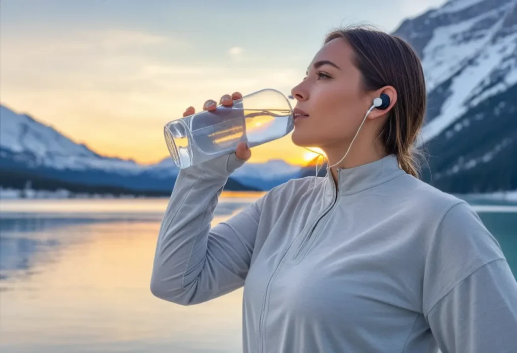 Hydration – girl drinking water, workout